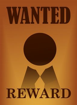 Wanted vintage poster illustration design