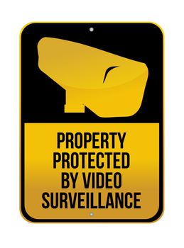 Camera Surveillance sign illustration design over a white background