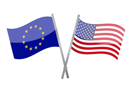 America and Europe alliance illustration design