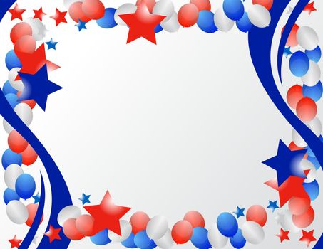 Illustrated stars and ribbons for patriotic background