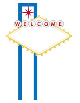 Casino or city welcome sign isolated over a white background