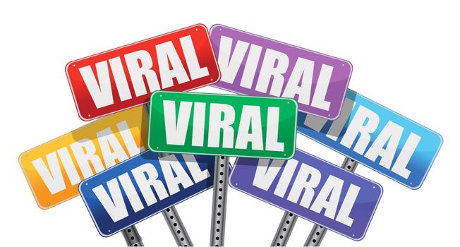 Viral marketing signs concept design on white background