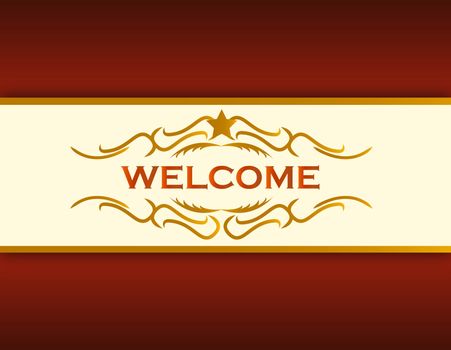 welcome illustration background gold design