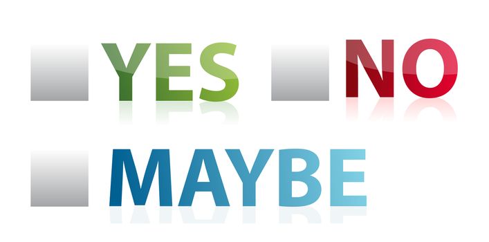 vote yes, no or maybe illustration design