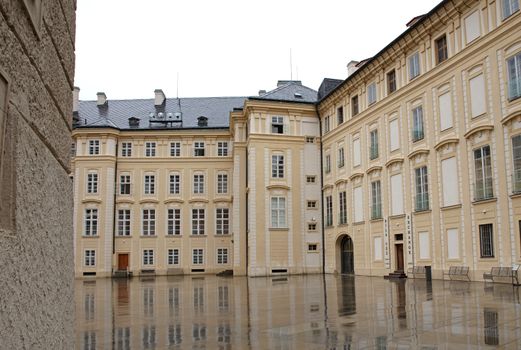 Prague, Czech Republic on july 8, 2020: Courtyard of the New Royal Palace, Prague Castle