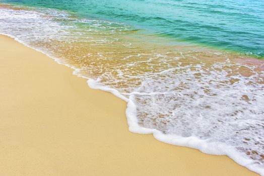 Sea beach. Beach sand and turquoise sea
