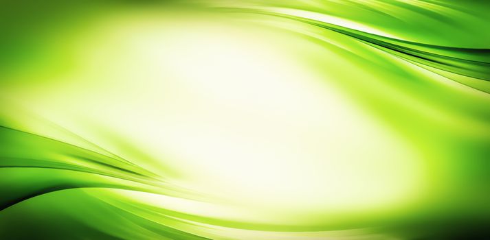 Abstract natural background with smooth green lines