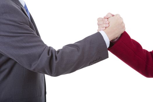 Businessmen handshake isolated on white background