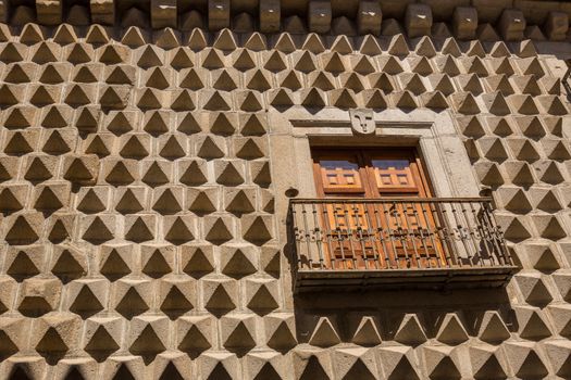 Segovia, Spain - House Los Picos is most notable for its facade which is covered entirely by pyramid-shaped granite blocks. The building dates back to the 15th century.