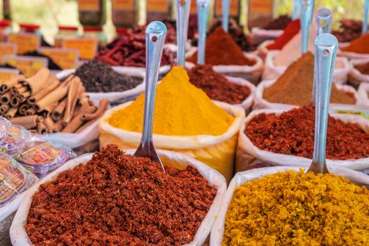 Close-Up Of Spices On Market Stall. India - Anjuna Market, GOA