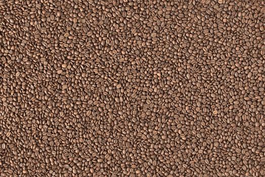 Coffee beans background. Top view of coffee beans