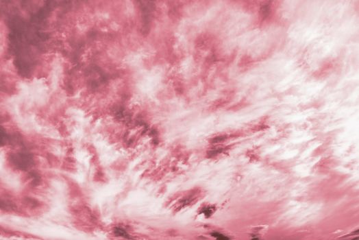 Clouds in red sky. Sky with fluffy clouds background