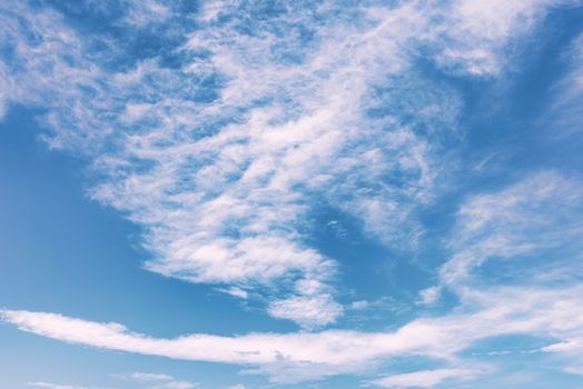 White clouds in the sky. Blue sky with white clouds