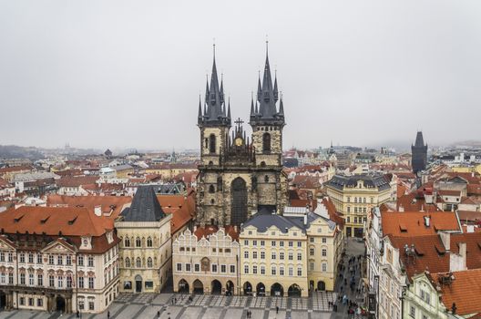 Historical center of the old and turistic Czech city