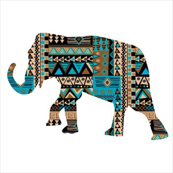 Ethnic motifs pattern ornate elephant