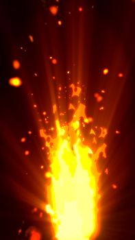 yellow Fire flame isolated on background illustration