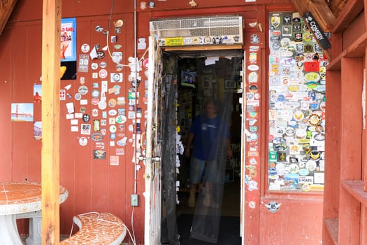 Bagdad, California, USA - Oct 29, 2015: The Bagdad Cafe from the 1960s along Route 66 in the Mojave Desert that was made famous upon the release of the 1987 German film under the same name.