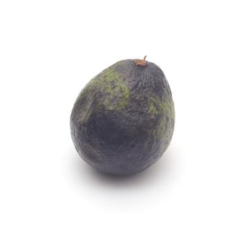 Whole rotten avocado isolated on white background. 