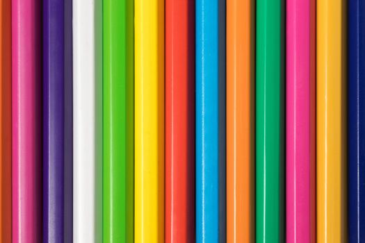 Close-up of a group of pencils. Colorful background.