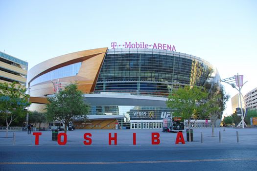 Las Vegas,NV/USA - Oct 29,2017 : Exterior view of the T Mobile Arena in Las Vegas. It is the home of the Golden Knights ice hockey team.