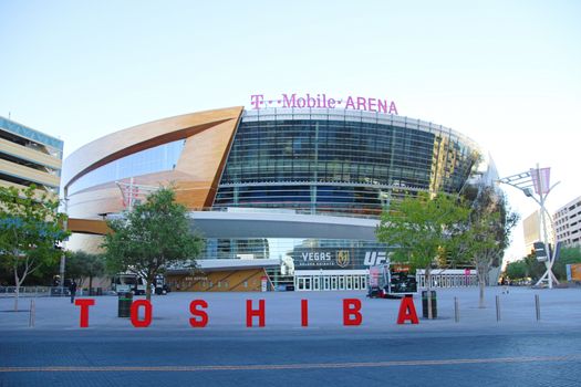 Las Vegas,NV/USA - Oct 29,2017 : Exterior view of the T Mobile Arena in Las Vegas. It is the home of the Golden Knights ice hockey team.