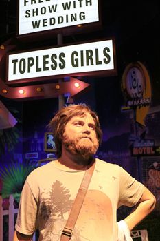 LAS VEGAS NV - Oct 09 2017: Zach Galifianakis wax figure with movie set from HANGOVER movie at Madame Tussauds museum in Las Vegas.