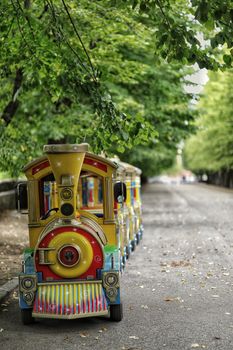 little train for children to walk in the park for torustico tour