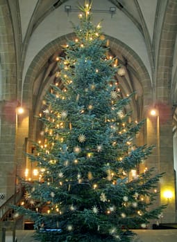 Fully decorated Christmas tree