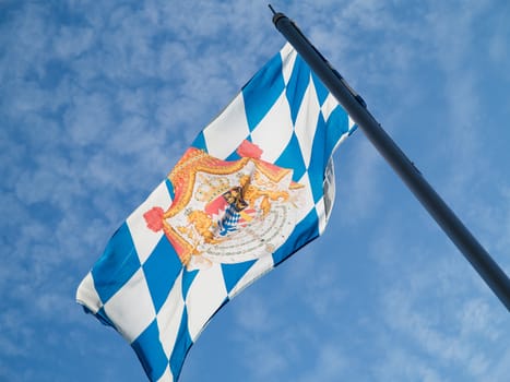 Bavarian flag in front of a summer sky