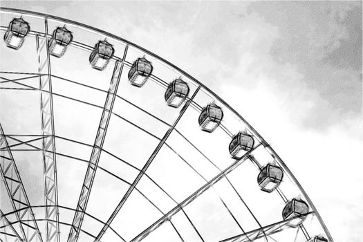 There are no children in the amusement park who don't like the Ferris wheel.
