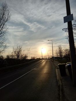 Sunset at richmeadow square in Budapest. High quality photo