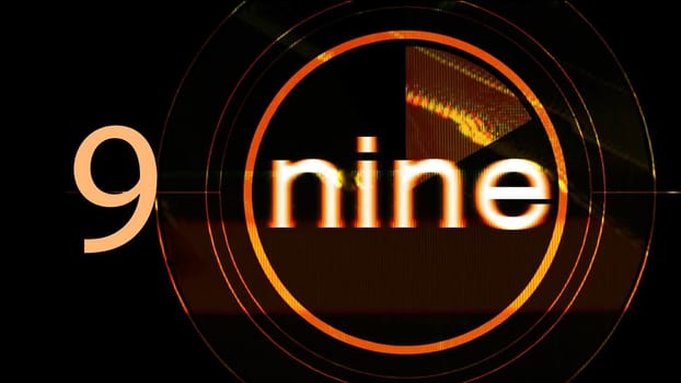 Number written as digit and in english text. Illustration of typography on black background.