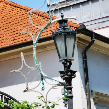 Cozy lamp with house detail . High quality photo