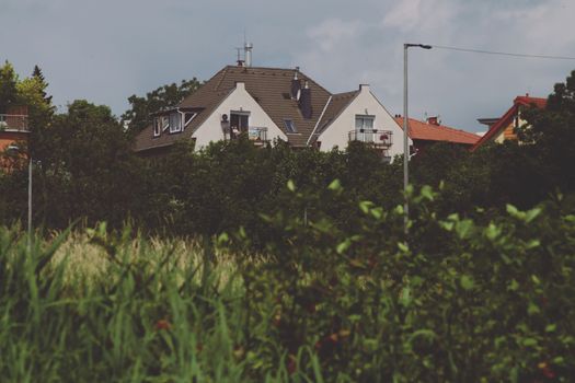 House photographed from the field in Kelenföld . High quality photo