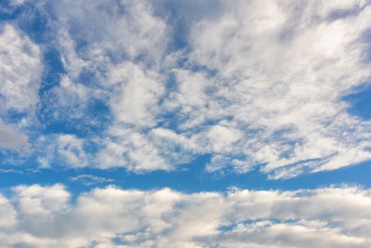 Clouds with blue sky. Band of clouds