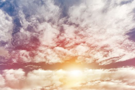 Clouds in blue sky. Sky with fluffy clouds background