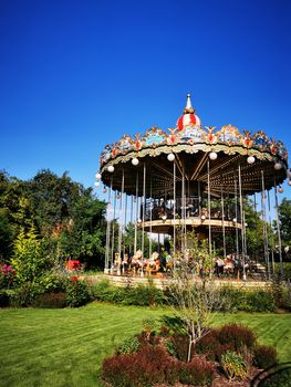 Amusement park in the fairy garden in Miskolc. High quality photo