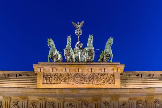 The Brandenburg Gate in Berlin at night, Germany