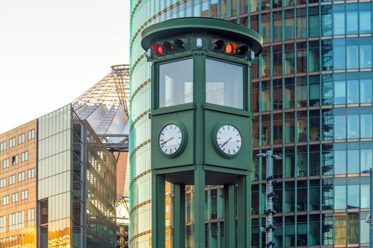 The Famous vintage clock at Potsdamer Platz Square In Berlin, Germany