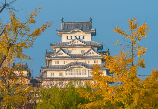 View of Himeji Castle (autumn season) in Himeji Japan