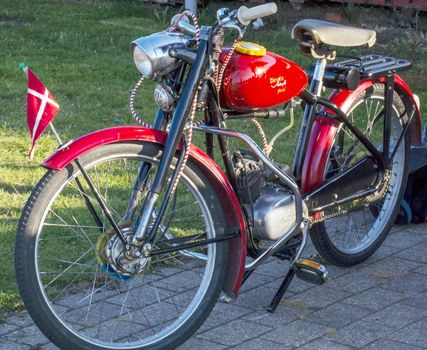 Classic old motorcycle in Denmark