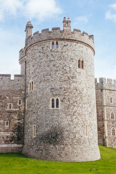 The famous and historic Windsor Castle on a cold winter's day in Berkshire, England