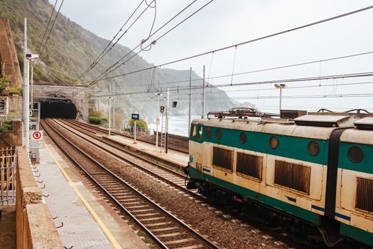 The Corniglia train station that is in the centre of the line that links the five towns of the Cinque Terre in Italy