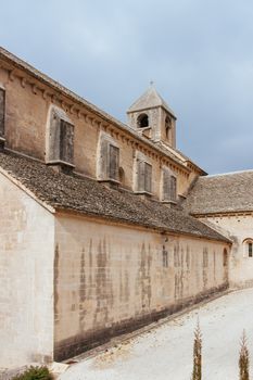 The famous and historical monastery Abbaye Notre-Dame de S�nanque on a cold winter's day in Provence, France