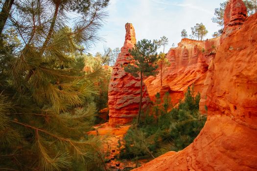 The old quarries of Roussillon in Provence, France