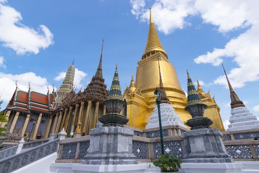 Wat Phra Kaew, Thailand  - June 08, 2020 :-officially known as Wat Phra Sri Rattana Satsadaram is regarded as the most important Buddhist temple in Thailand and is a tourist attraction and is a landma
