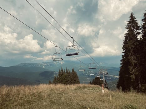 ski resort in the alps. trolls in the mountains on nature