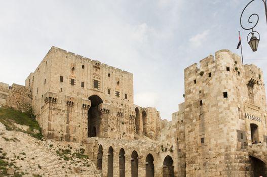 Before the war, The Citadel of Aleppo is a large medieval fortified palace in the centre of the old city of Aleppo, northern Syria