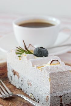 Cake sweet dessert. White Cake with berries.