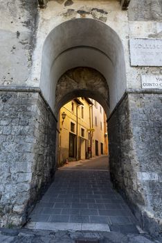 Collescipoli,Italy september 04 2020:one of the entrance doors to the town of Collescipoli